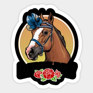 Funny Derby Day 2024 Horse racing Fascinator Hat Derby Party Sticker